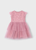Mayoral Mini 3914-052 Sukienka tiulowa z cekinami Rosado