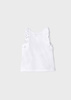 Mayoral Mini 3075-076 Koszulka bez rękawów z nadrukiem i aplikacją  Biała