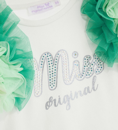 ORIGINAL MARINES DEP3110F Koszulka z tiulem z cyrkoniową aplikacją Zieleń