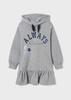 Mayoral Junior 7339-019 Sukienka z dzianiny dla dziewczynki z aplikacją ECOFRIENDS szara