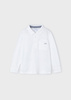 Mayoral Mini 3111-090 Koszulka polo z długim rękawem z kołnierzykiem dla chłopca Blanco