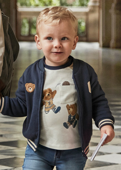 Mayoral Baby 2059-086 Koszulka z długim rękawem z nadrukiem Latte