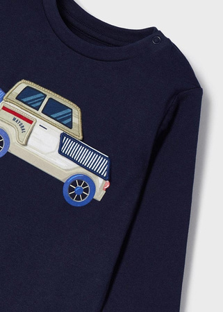 Mayoral baby 2004-080 Koszulka z długim rękawem z motywem interaktywnym dla chłopca ECOFRIENDS Granatowa