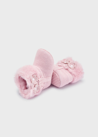 Mayoral Newborn 9567-039 Buty z futerkiem dla noworodka Rosa baby