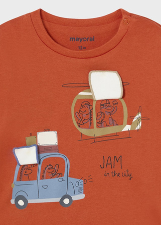 Mayoral Baby 2038-092 Koszulka z długim rękawem z nadrukiem dla chłopca Naranja