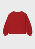Mayoral Junior 7471-077 Bluza z dzianiny z cekinami dla dziewczynki Czerwona
