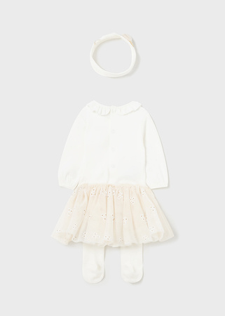 Mayoral Newborn 2848-025 Komplet 3-częściowy dla dziewczynki Champagne