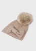 Mayoral 10342-030 Komplet czapka i szalik dla dziewczynki Brązowy
