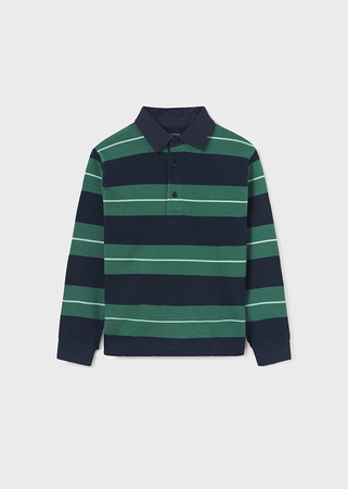 Mayoral Junior 7182-039 Koszulka polo z długim rękawem ECOFRIENDS dla chłopca Menta