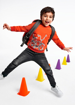 Mayoral Mini 4597-054 Długie spodnie jeansowe straight fit dla chłopca ECOFRIENDS  Czarne