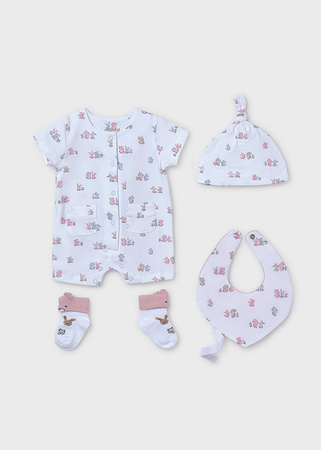 Mayoral Newborn 9910-060 Komplet 3 - częściowy prezentowy  Rosa baby