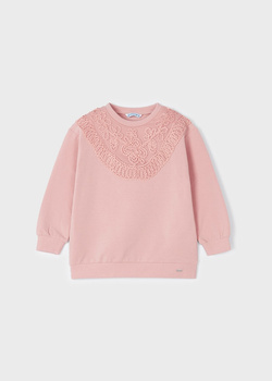 Mayoral Mini 4477-060 Bluza z haftem dla dziewczynki Różowa