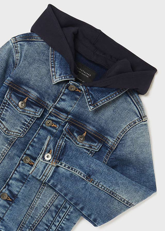 Mayoral Junior 6406-078 Kurtka jeansowa dla chłopca z odpinanym kapturem