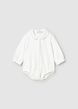 Mayoral Newborn 2722-085 Body z kołnierzykiem dla dziewczynki Blanco