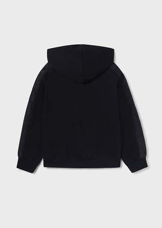 Mayoral Junior 6436-072 Bluza z kapturem zasuwana na zamek dla dziewczynki Czarna