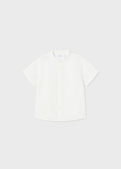 Mayoral Baby 1112-066 Koszula z krótkim rękawem ze stójką dla chłopca Blanco