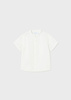 Mayoral Baby 1112-066 Koszula z krótkim rękawem ze stójką dla chłopca Blanco