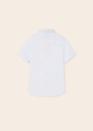Mayoral Junior 6111-040 Koszula z krótkim rękawem z kołnierzykiem dla chłopca Biała