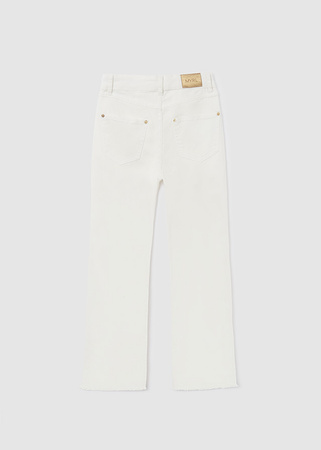 Mayoral Junior 6579-080 Spodnie cropped dla dziewczynki Białe