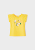Mayoral Mini 3071-054 Koszulka z krótkim rękawem z nadrukiem i aplikacją Żółta