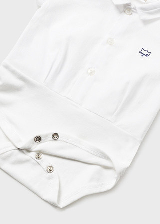 Mayoral Newborn 1794-060 Body z kołnierzykiem z krótkim rękawem Blanco