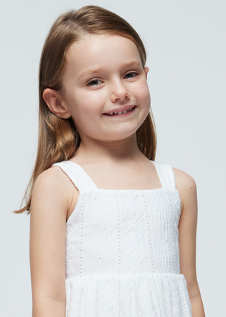 Mayoral Mini 3950-022 Sukienka dzianinowa dla dziewczynki Blanco