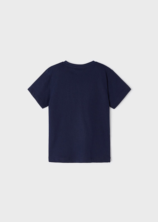 Mayoral Mini 170-021 Koszulka z krótkim rękawem ECOFRIENDS z nadrukiem MYRL dla chłopca Granatowa