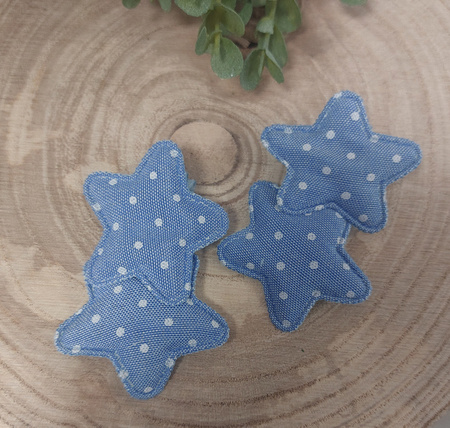 Maade.pl Spinki do włosów Gwiazdki w kropki - 2 sztuki Kolor niebieski a'la jeans