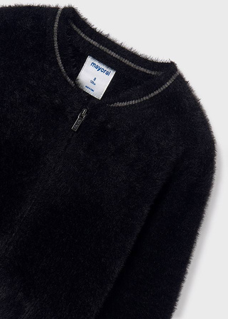 Mayoral Junior 7317-085 Sweter/bluza trykotowa z futerkiem Negro