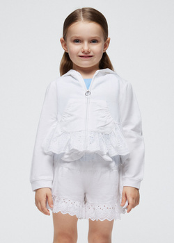 Mayoral Mini 3477-093 Bluza z falbaną z gipiury dla dziewczynki Blanco