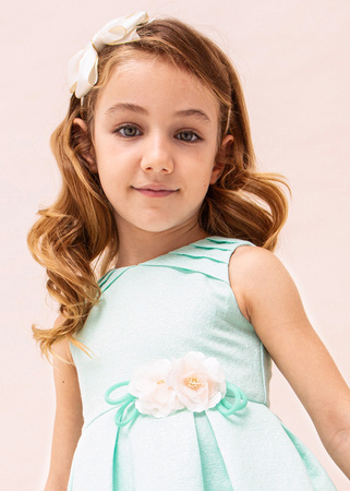 Mayoral Mini 3914-074 Sukienka dla dziewczynki Miętowa