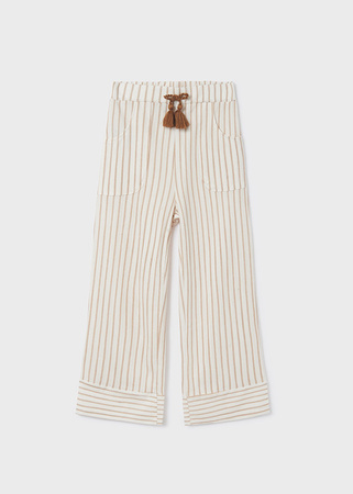 Mayoral Junior 6581-021 Spodnie cropped ze wzorem dla dziewczynki Beż