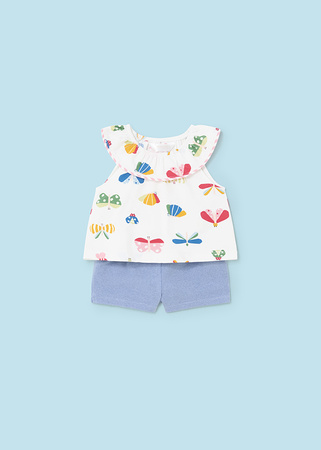 Mayoral Newborn 1634-079 Komplet z bawełny 4-częściowy dla dziewczynki Nectar