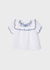 Mayoral Mini 3142-019 Bluzka z haftem  dla dziewczynki  Blanco