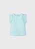 Mayoral Mini 3074-067 Koszulka bez rękawów z haftem ECOFRIENDS  Aqua