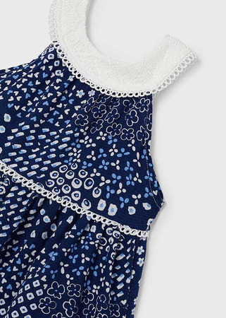 Mayoral Mini 3935-084 Sukienka z torebką dla dziewczynki Tinta