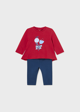 Mayoral Newborn 1745-070 Komplet z bawełny 4-częściowy dla dziewczynki ECOFRIENDS Czerwony