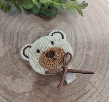 Maade.pl Spinka do włosów Miś - 1 sztuka Kolor ecru