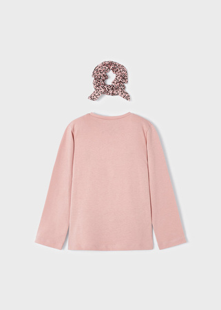 Mayoral Mini 4006-048 Koszulka z gumką do włosów dla dziewczynki ECOFRIENDS Nude