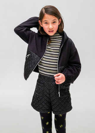 Mayoral Junior 7420-018 Bluza z dzianiny zasuwana na zamek dla dziewczynki Negro