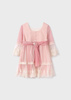Abel&Lula 5046-030 Sukienka z tiulu plumeti dla dziewczynki Blush