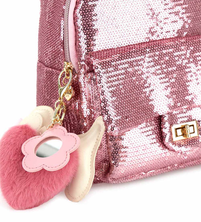 Original Marines DFAA9414F Plecak cekinowy z przywieszką Róż