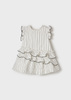 Mayoral Baby 1923-003 Sukienka z falbankami lurex ecru