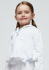 Mayoral Mini 3477-093 Bluza z falbaną z gipiury dla dziewczynki Blanco