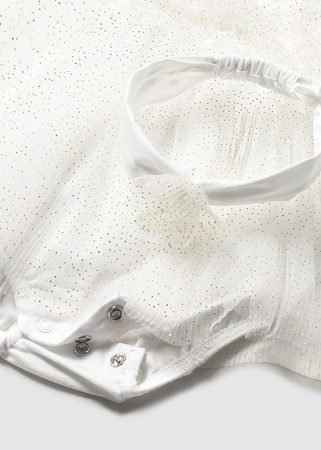 Mayoral Newborn 1659-032 Sukienka z body i opaską Champagne