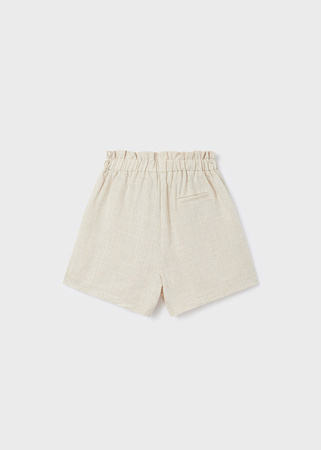 Mayoral Junior 6236-046 Krótkie spodenki lniane dla dziewczynki Beżowe