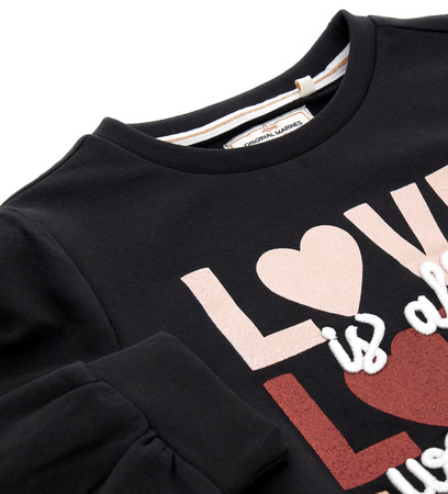 Original Marines DDA3655F Bluza z brokatową aplikacją dla dziewczynki Czarna