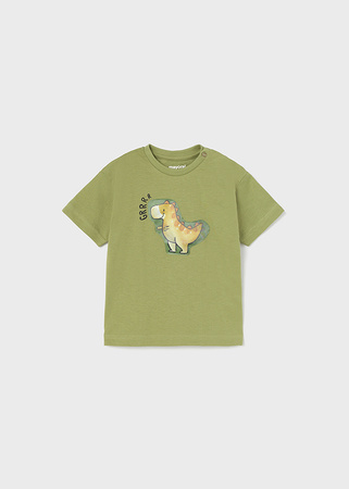 Mayoral baby 1028-014 Koszulka z krótkim rękawem z aplikacją DINO dla chłopca Zielona