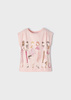 Mayoral mini 3032-042 Koszulka bez rękawów z nadrukiem dla dziewczynki  ECOFRIENDS Różowa